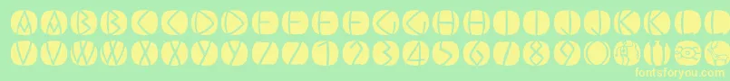 Oldgreekbuttons Font – Yellow Fonts on Green Background