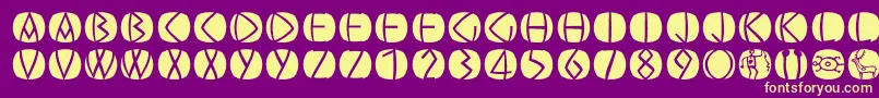 Czcionka Oldgreekbuttons – żółte czcionki na fioletowym tle