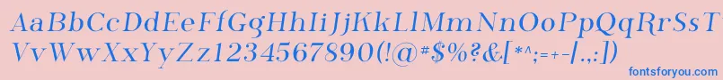 フォントPhosphor – ピンクの背景に青い文字