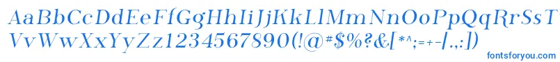 フォントPhosphor – 白い背景に青い文字