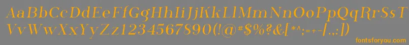 フォントPhosphor – オレンジの文字は灰色の背景にあります。