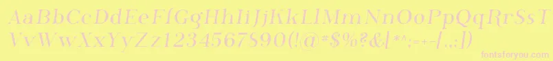Phosphor-fontti – vaaleanpunaiset fontit keltaisella taustalla