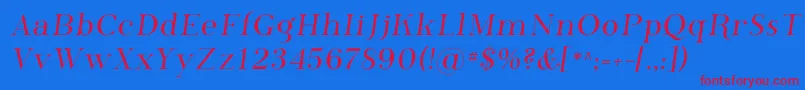 Phosphor-fontti – punaiset fontit sinisellä taustalla