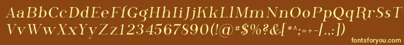 Phosphor-fontti – keltaiset fontit ruskealla taustalla