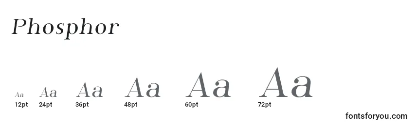 Размеры шрифта Phosphor