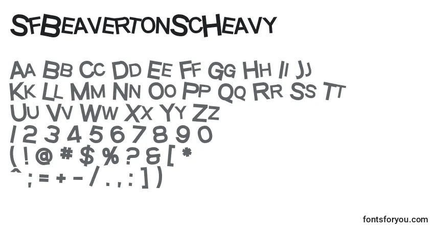 A fonte SfBeavertonScHeavy – alfabeto, números, caracteres especiais