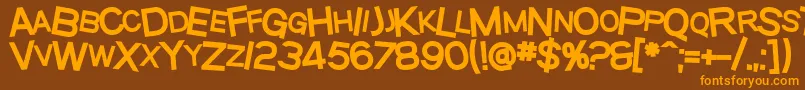 SfBeavertonScHeavy Font – Orange Fonts on Brown Background