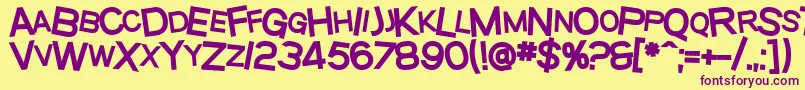 SfBeavertonScHeavy Font – Purple Fonts on Yellow Background