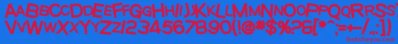 SfBeavertonScHeavy Font – Red Fonts on Blue Background