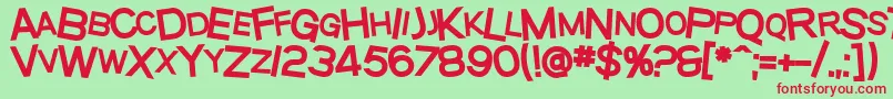 SfBeavertonScHeavy Font – Red Fonts on Green Background