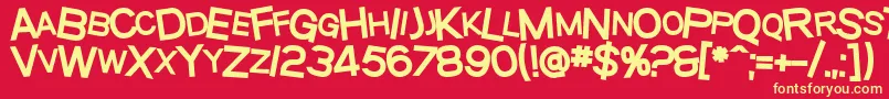 SfBeavertonScHeavy Font – Yellow Fonts on Red Background
