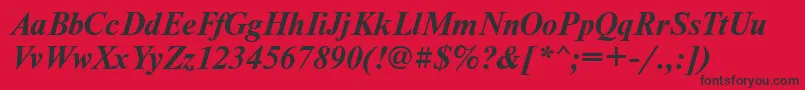 NewtoncttBolditalic-Schriftart – Schwarze Schriften auf rotem Hintergrund