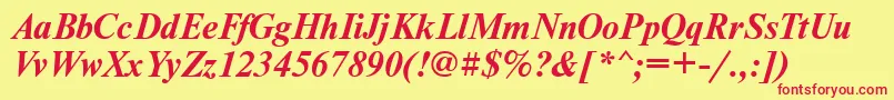 NewtoncttBolditalic Font – Red Fonts on Yellow Background