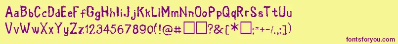 ColdbringerKg Font – Purple Fonts on Yellow Background
