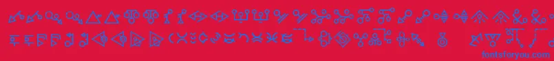 フォントSprykski – 赤い背景に青い文字