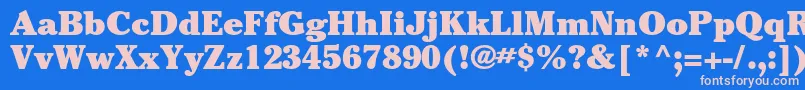 CheltenhamstdUltra Font – Pink Fonts on Blue Background