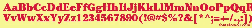 CheltenhamstdUltra Font – Red Fonts on Yellow Background