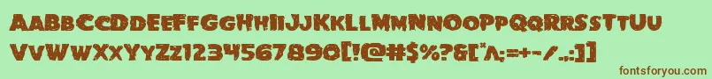 Goblincreekexpand-Schriftart – Braune Schriften auf grünem Hintergrund