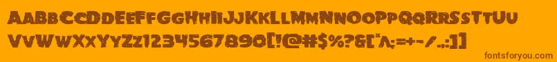 Goblincreekexpand-Schriftart – Braune Schriften auf orangefarbenem Hintergrund