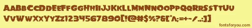 Goblincreekexpand-Schriftart – Braune Schriften auf gelbem Hintergrund