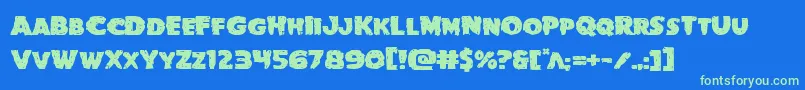 Goblincreekexpand Font – Green Fonts on Blue Background