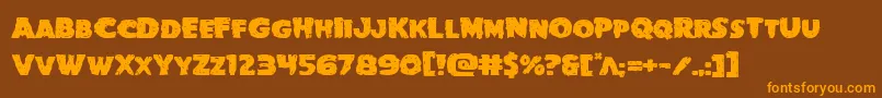 Goblincreekexpand Font – Orange Fonts on Brown Background