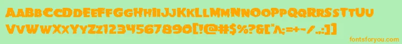 Goblincreekexpand-Schriftart – Orangefarbene Schriften auf grünem Hintergrund