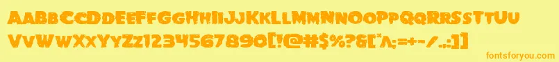 Goblincreekexpand-Schriftart – Orangefarbene Schriften auf gelbem Hintergrund