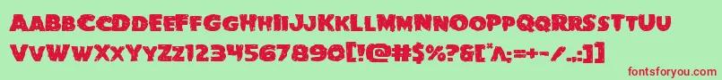 Goblincreekexpand-Schriftart – Rote Schriften auf grünem Hintergrund