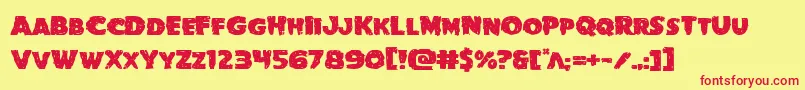 Goblincreekexpand-Schriftart – Rote Schriften auf gelbem Hintergrund