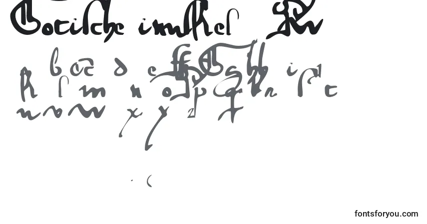 A fonte GotischeMinuskel1269Pw – alfabeto, números, caracteres especiais
