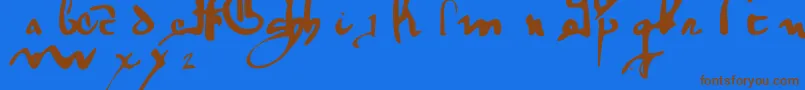 GotischeMinuskel1269Pw Font – Brown Fonts on Blue Background