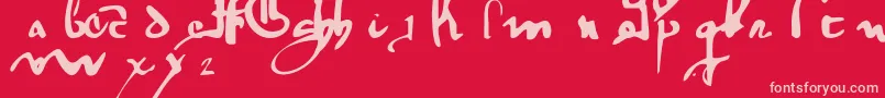 GotischeMinuskel1269Pw Font – Pink Fonts on Red Background