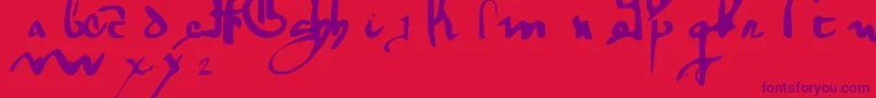 GotischeMinuskel1269Pw Font – Purple Fonts on Red Background