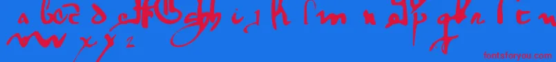フォントGotischeMinuskel1269Pw – 赤い文字の青い背景