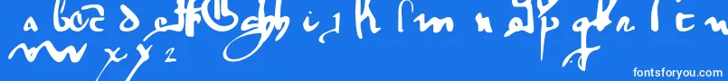 GotischeMinuskel1269Pw Font – White Fonts on Blue Background