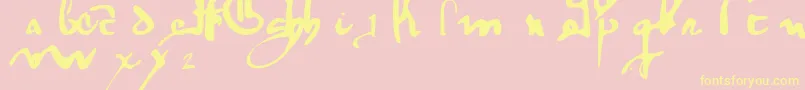 GotischeMinuskel1269Pw Font – Yellow Fonts on Pink Background