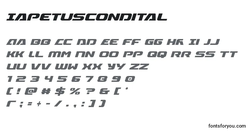 Iapetuscondital Font – alphabet, numbers, special characters