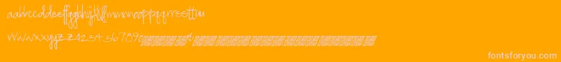 Fonte Greatspringtime – fontes rosa em um fundo laranja