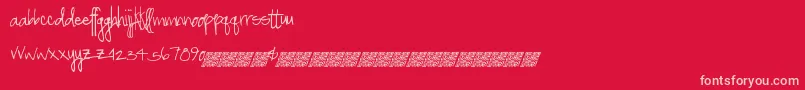 Fonte Greatspringtime – fontes rosa em um fundo vermelho