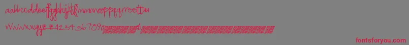 フォントGreatspringtime – 赤い文字の灰色の背景