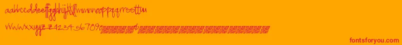 Greatspringtime-Schriftart – Rote Schriften auf orangefarbenem Hintergrund