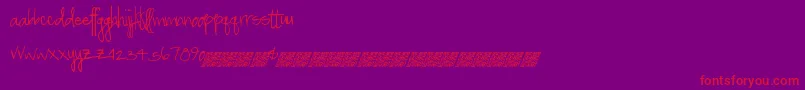 フォントGreatspringtime – 紫の背景に赤い文字