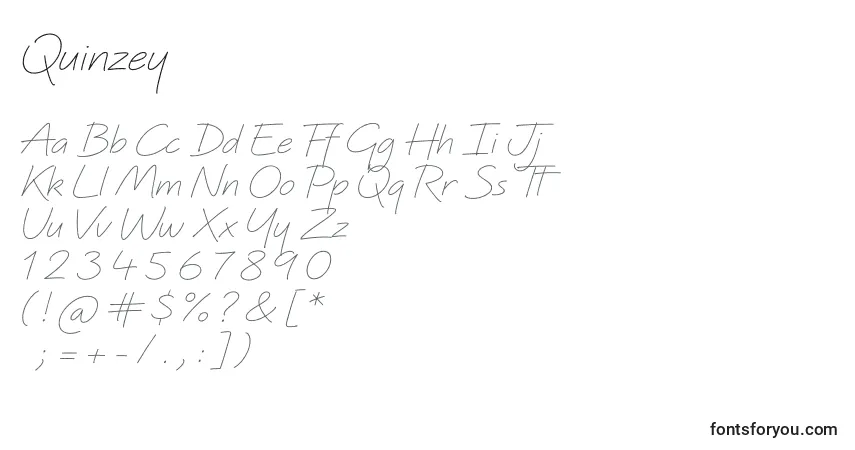 Quinzeyフォント–アルファベット、数字、特殊文字