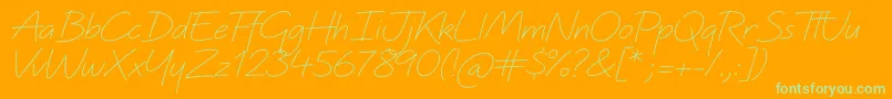 Weitere Informationen zur Quinzey-Schriftart Quinzey-Schriftart – Grüne Schriften auf orangefarbenem Hintergrund