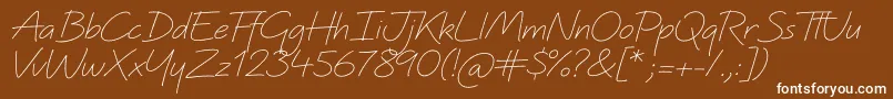 Weitere Informationen zur Quinzey-Schriftart Quinzey-Schriftart – Weiße Schriften auf braunem Hintergrund