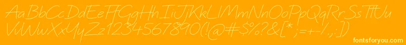 Quinzey-Schriftart – Gelbe Schriften auf orangefarbenem Hintergrund