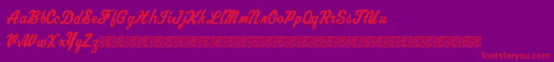 Chronicdelivery-fontti – punaiset fontit violetilla taustalla