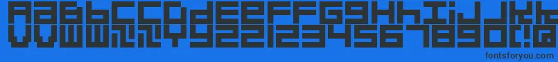 Quadrats Font – Black Fonts on Blue Background