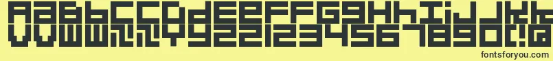 Quadrats Font – Black Fonts on Yellow Background